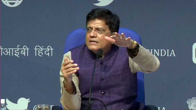 Piyush Goyal addresses the media during a press conference (FILE PHOTO)