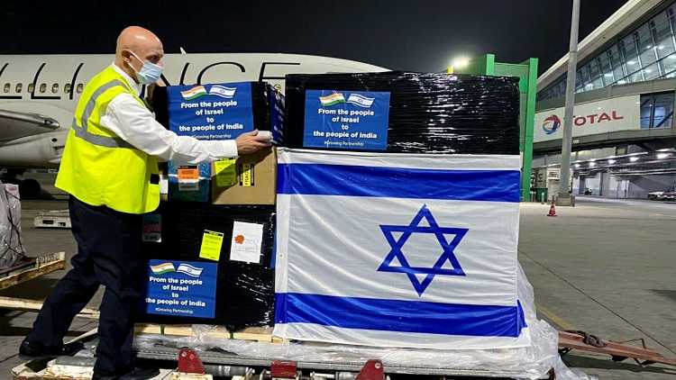 Medical aid as part of COVID19 relief supplies from Israel arrives in India on Wednesday