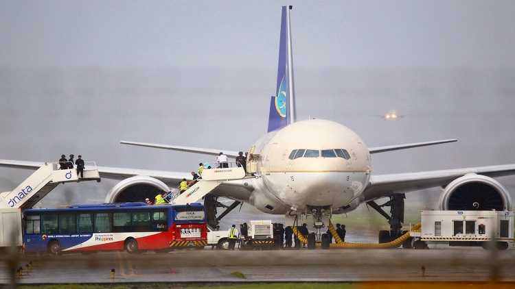 Saudi Airline plane at the Ninoy Aquino International Airport in Pasay City, the Philippines