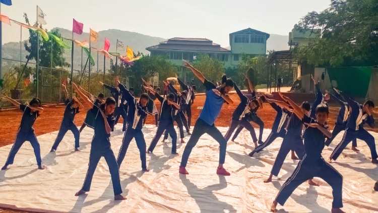 Bashir training students at his dance academy in Pune