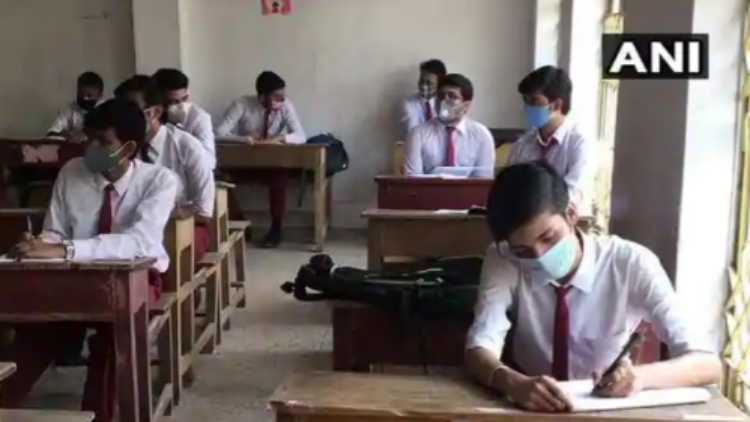 Students taking examinations
