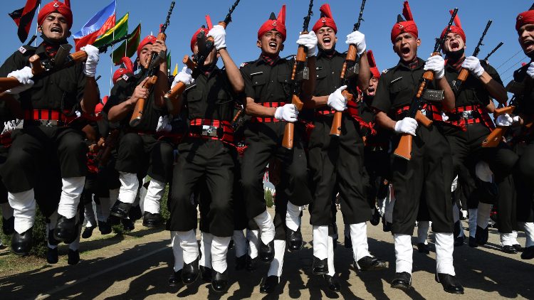 Enjoying the moment: the freshly inducted soldiers of the JAK LI after their passing out parade