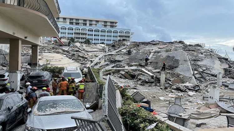 Collapsed residential building in Miami-Dade County, Florida