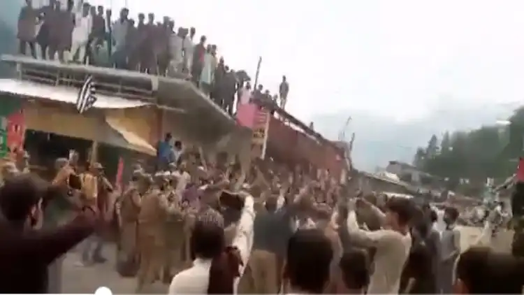 Locals in Sharda village protesting