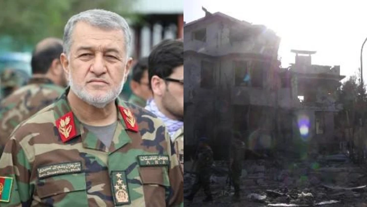 Afghan Defence Minister Bismilla Mohamadi; his damaged house