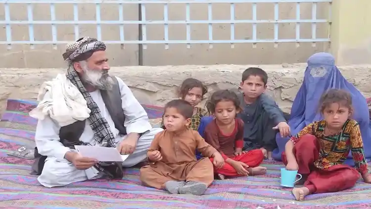 A family of Afghan refugees
