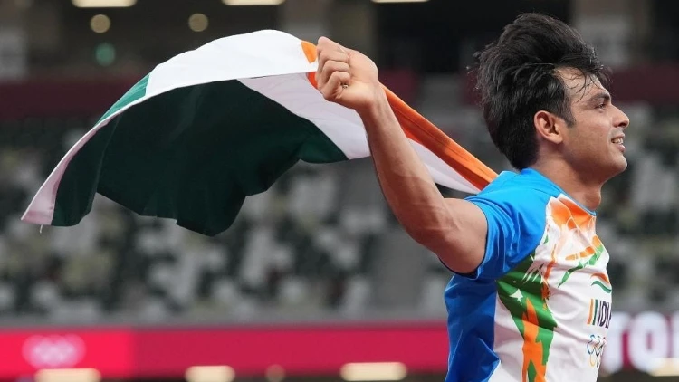 Neeraj Chopra after bagging gold for India