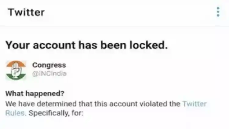 Twitter locks official handle of Congress