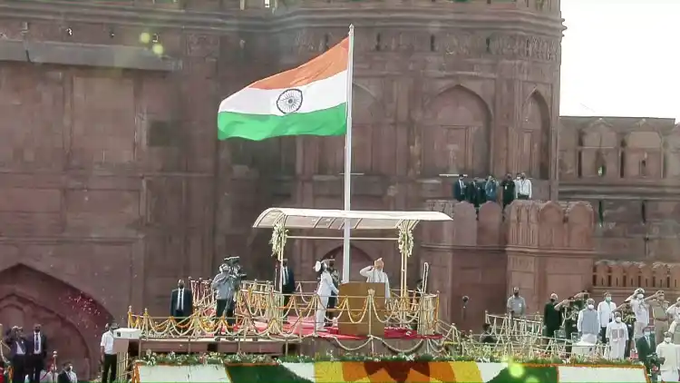 Prime Minister speaking at Red Fort
