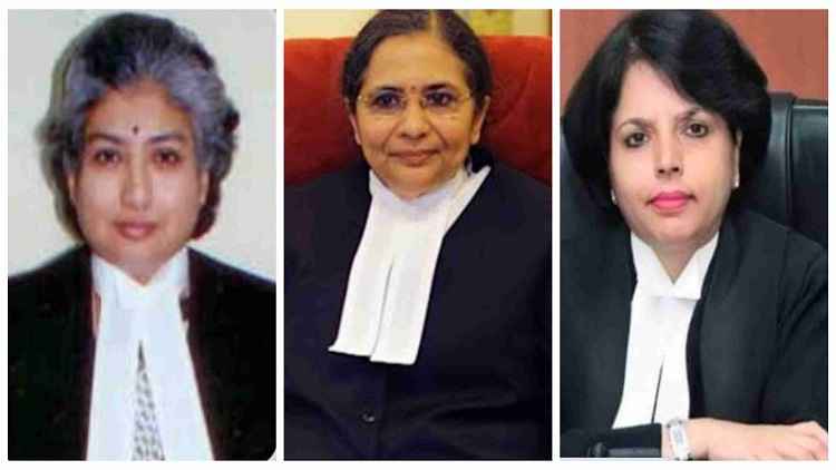 From left to right: Justice B V Nagarathna, Justice Bela Trivedi and Justice Hima Kohli