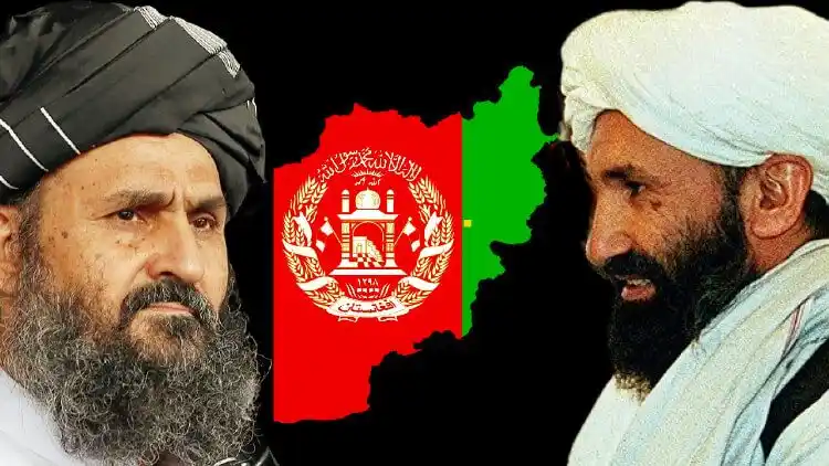 Afghan President to be Mullah Mohammad Hassan Akhund (Right) with his to be deputy Mullah Baradar 