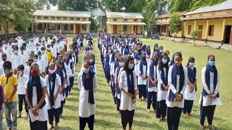 A scene inside a girls' Madrasa