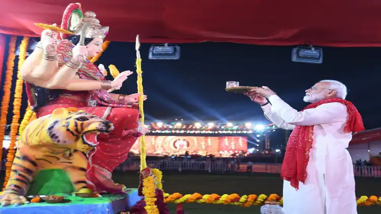Prime Minister Narendra Modi worshipping Goddess Durga on Navratri