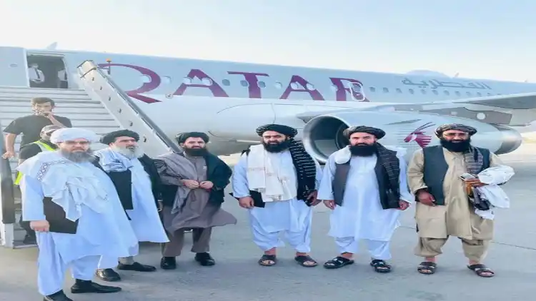 Taliban delegation at Doha airport