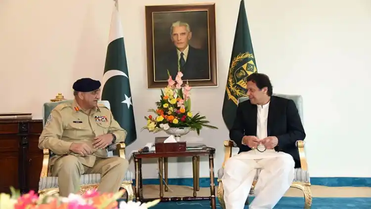 Army Chief Qamar Javed Bajwa with Prime Minister Imran Khan