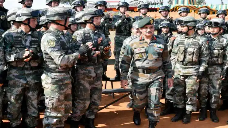 Indian and Chinese troops during Commander level border talks