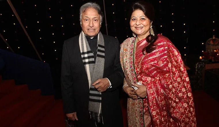 Sarod maestro Ustaad Amjad Ali Khan and his wife Subhalakshmi Borooah Khan