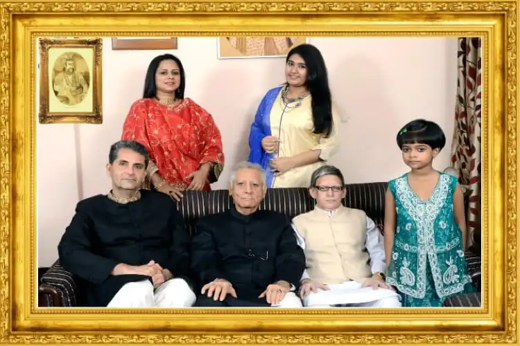 Shahanshah Mirza with his family