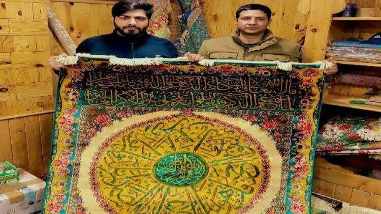 Shahnawaz Ahmed and Emad Pervez with freshly designed carpets