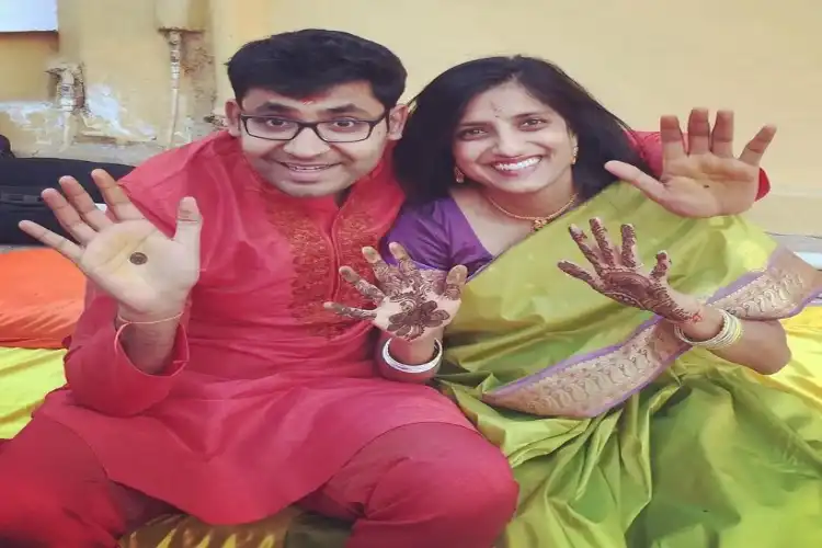 Parag Agarwal with his wife (Twitter)
