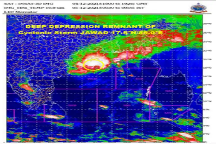 graphic representation of Cyclone Jawad's progress (IMD)