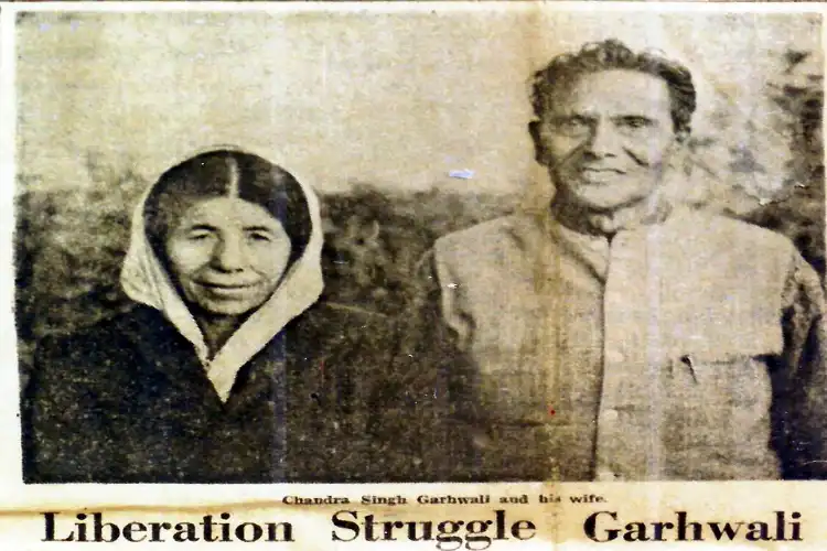 Chandra Singh Gharwali with his wife