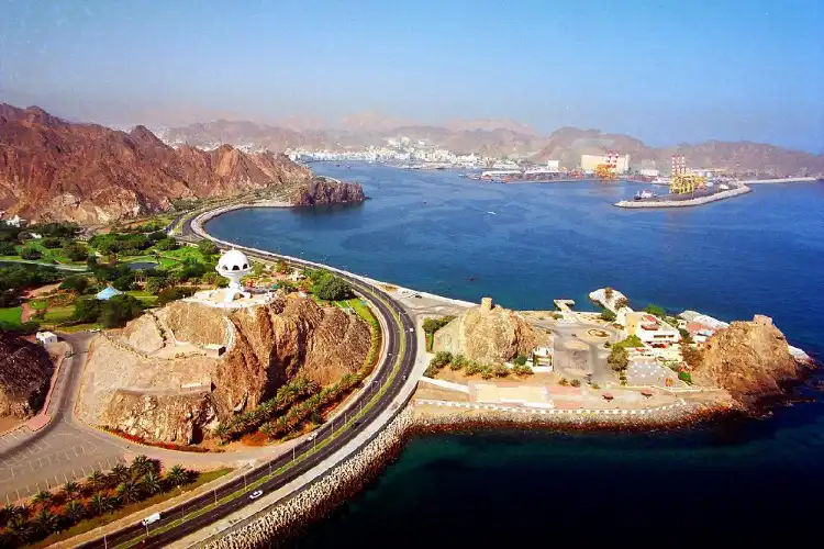 The coastline of Oman