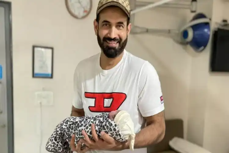 Irfan Pathan with his son Suleiman