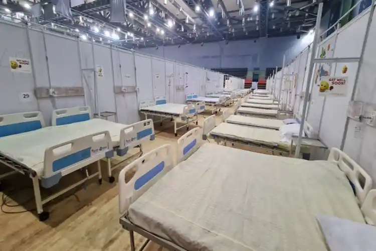 The Covid-19 centre at the Yamuna Sports Complex