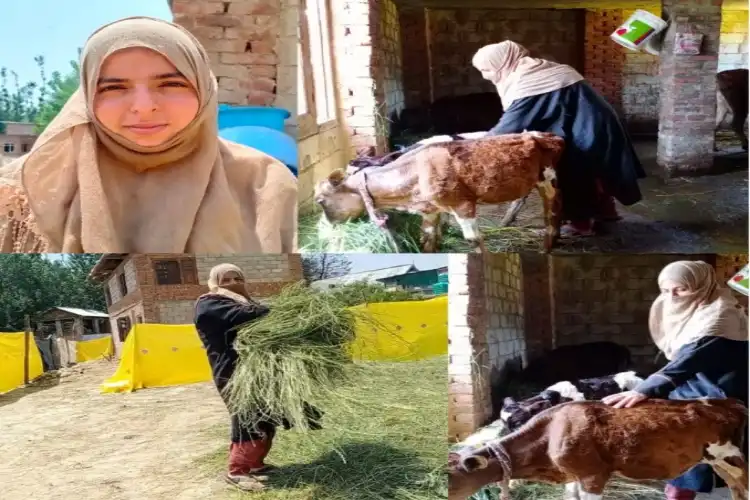 Asiya Bashir at her dairy form (Source J&K Government)