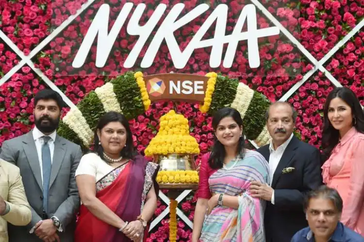 Nayka founder Phalguni Pathak launching the IPO 