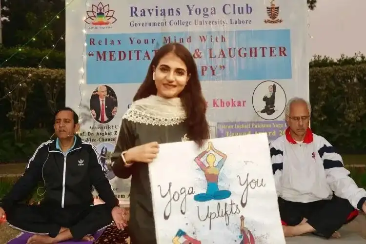 Muqaddas Riaz at the inauguration of Yoga club