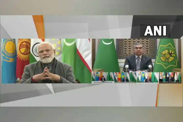 PM Narendra Modi at the India Central Asia virtual summit.