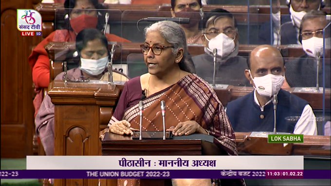 Finance Minister Nirmala Sithraman presenting budget in Palriament the Union budget 