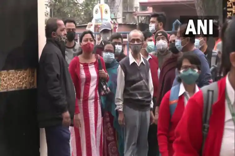 Students in Kolkata after schools reopened in Kolkata.