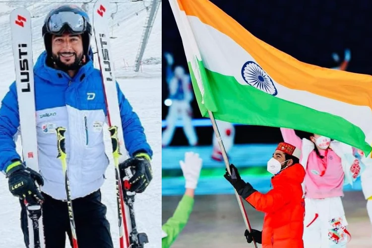 India skier Arif Khan at Beijing Winter Olympics 
