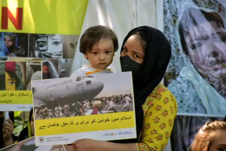 Afghan women protesting in support of their rights (Representational)