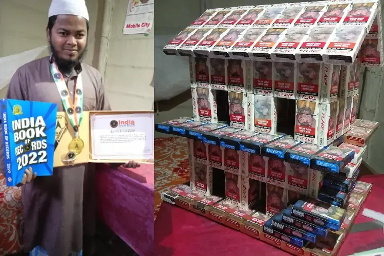 Anwar makes artifacts out of empty cigarette packs