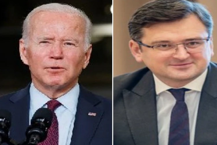 US President Joe Biden, Ukrainian Foreign Minister Dmytro Kuleba 