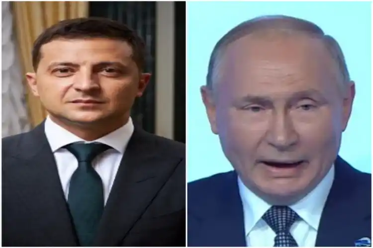 Volodymyr Zelenskyy and Vladimir Putin