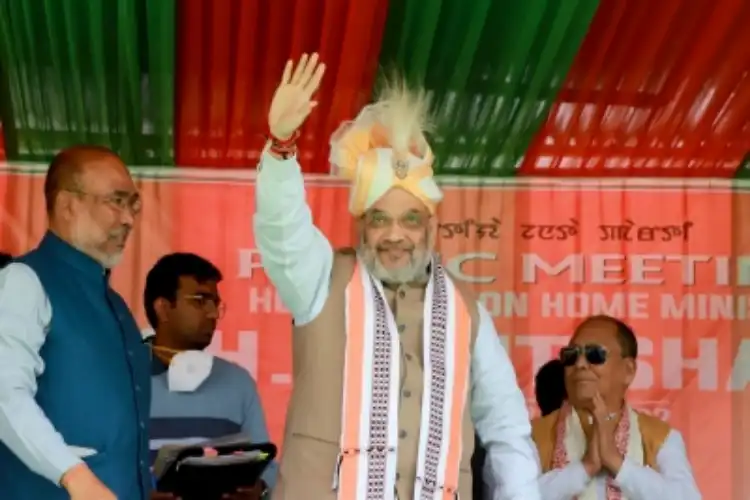 Amit Shah Addressing a rally in Manipur
