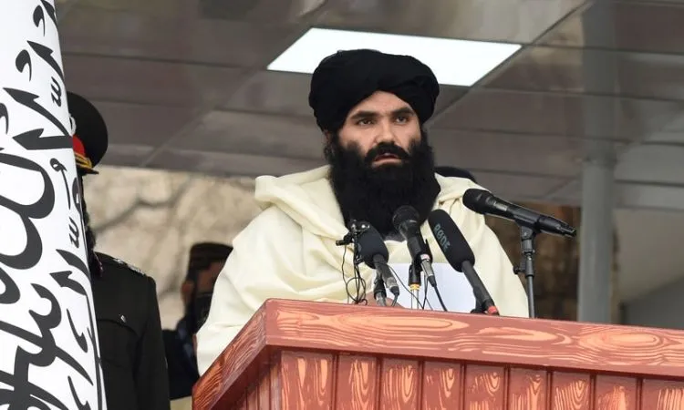 Sirajuddin Haqqani addressing the Police Academy cadets in Kabul