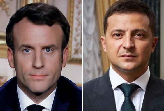 Emmanuel Macron, Volodymyr Zelenskyy