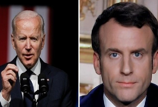 Joe Biden, Emmanuel Macron 