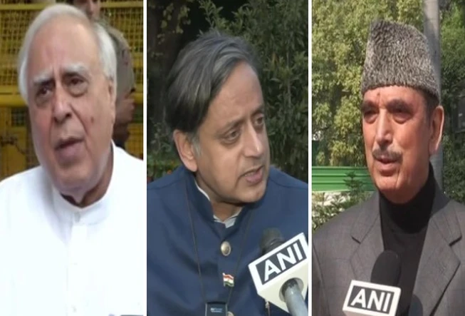 Congress G-23 leaders Kapil Sibbal, Shashi Tharoor, Ghulam Nabi Azad