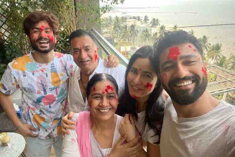 Katrina Kaif, Vicky Kaushal celebrating their 1st Holi as a couple with their family  