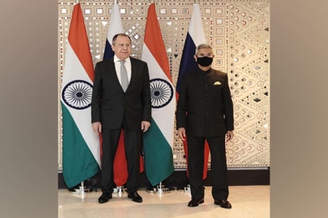 Russian FM Sergey Lavrov with India’s EAM S Jaishankar