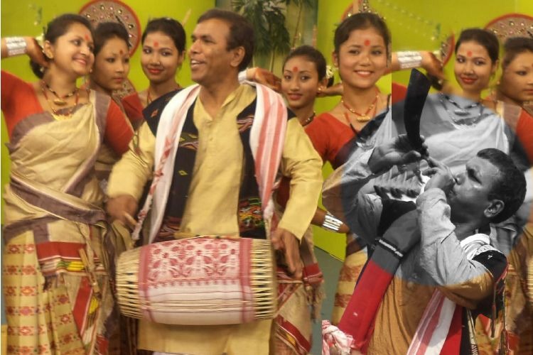 Ismail Hossain dancing with locals during a festival