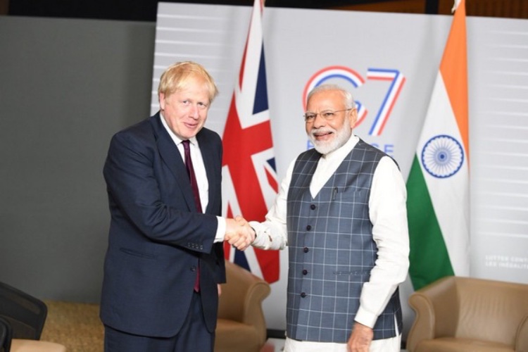 PM Modi with England counterpart Boris Johnson