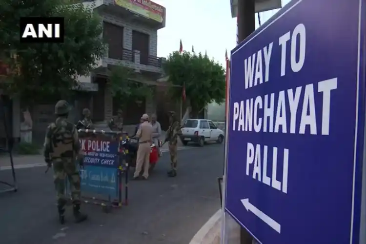 A police barricade in Palli.